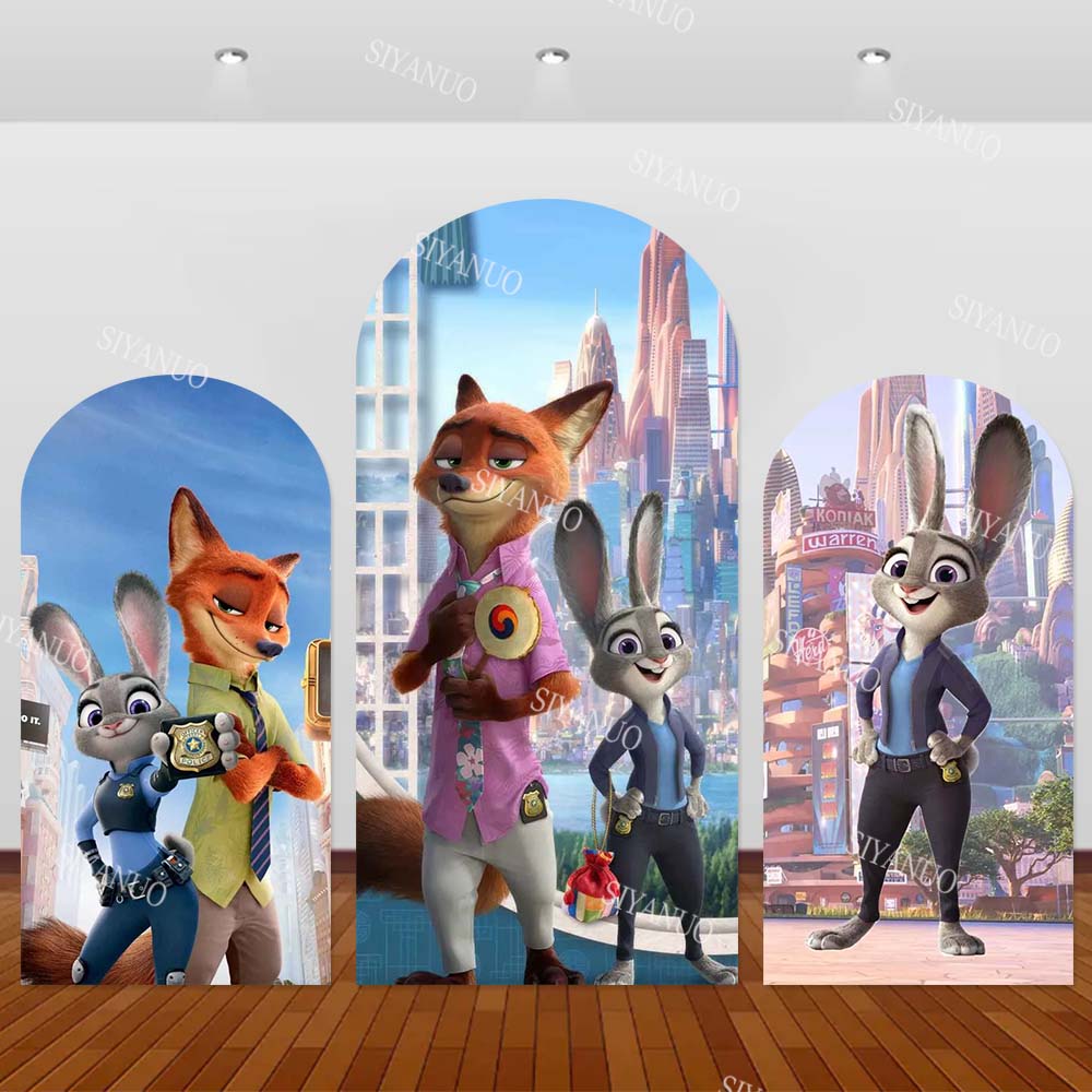 Zootopia Party Games - Tło fotograficzne na przyjęcie urodzinowe dla