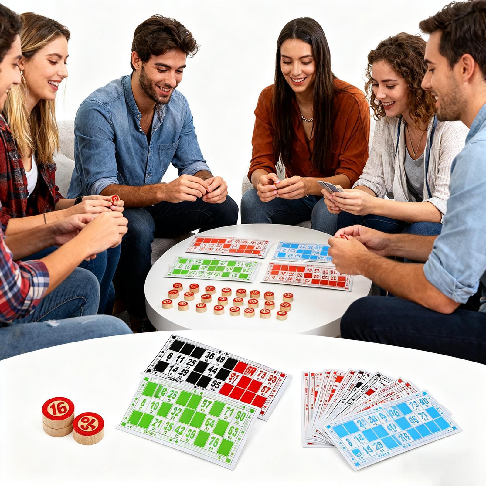 Party Games Large Groups - Gra Bingo Vintage Drewniane Interaktywne Zabawki